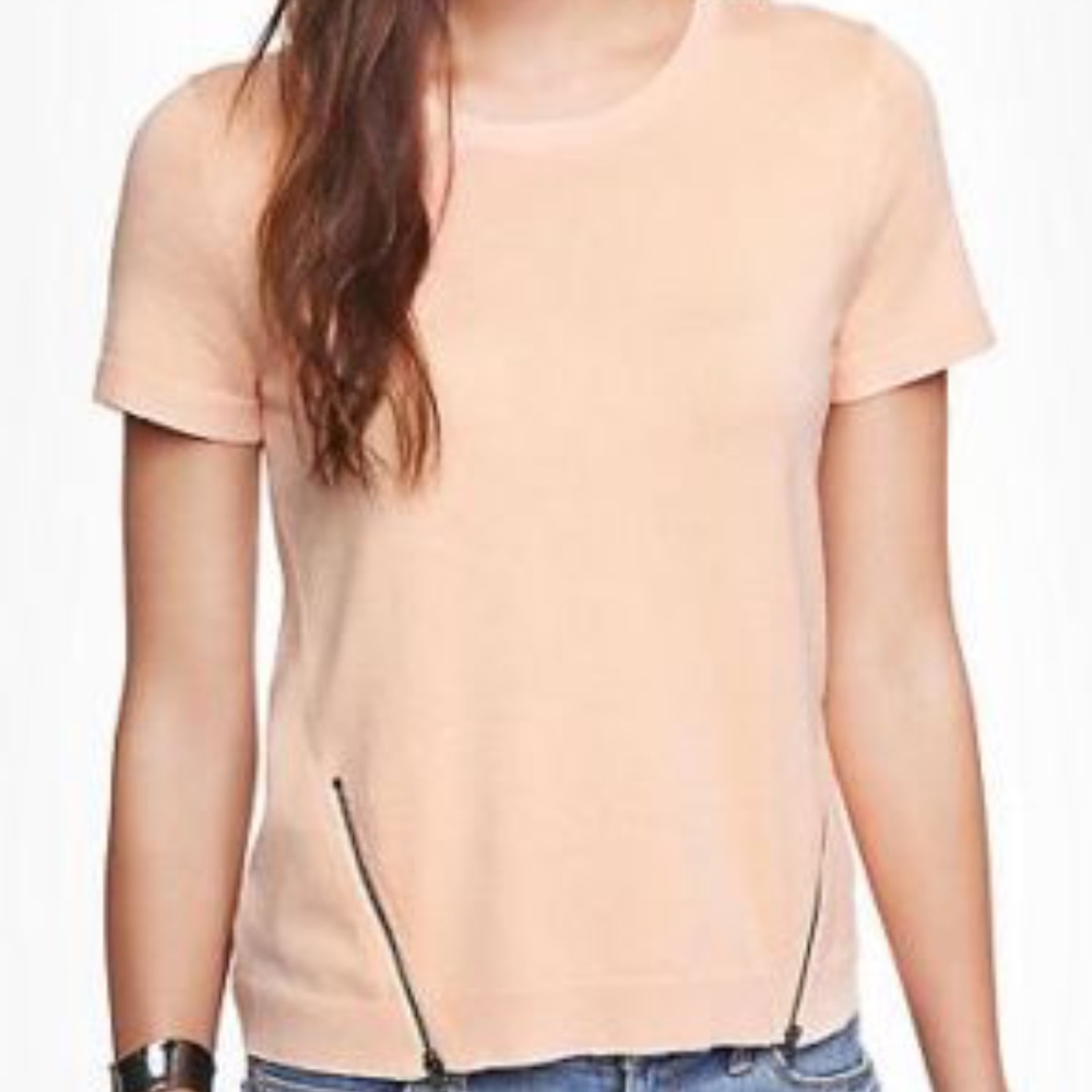 💰 EXPRESS Bandage Ribbed Knit Double Zip Hem Top ⭐️